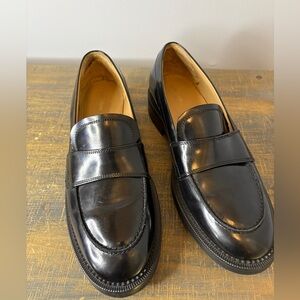 And Other Stories Schoolgirl Black Leather Loafers for Women SZ 39